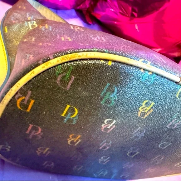 Dooney & Bourke Y2K vintage Monogram Small Hobo charcoal EUC callouts last 2 pic - Picture 13 of 14